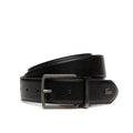 Ceinture réversible en cuir piqué à boucle gravée Lacoste
