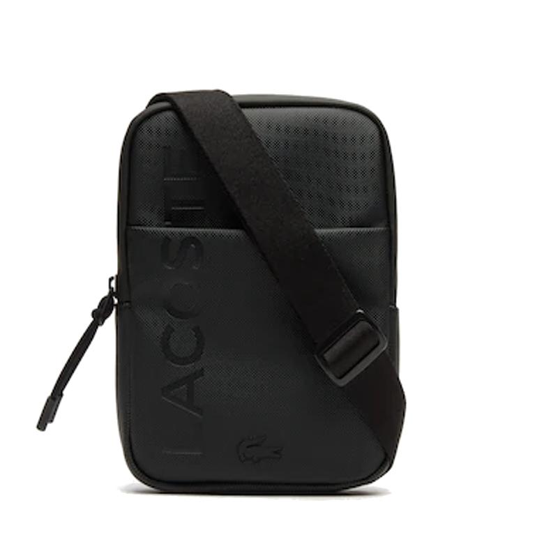 Sacoche zippée Lacoste unie avec marquage