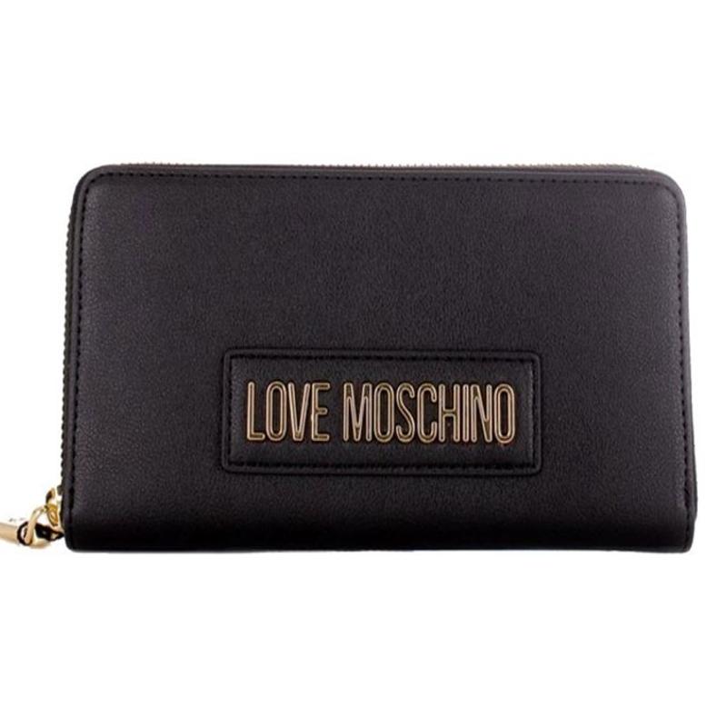 Portefeuille zippé femme LOVE MOSCHINO Black Lettering Love line