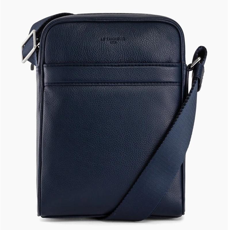 Sacoche Moyen Modèle Charles en cuir grainé  TCHA2210 - Bleu