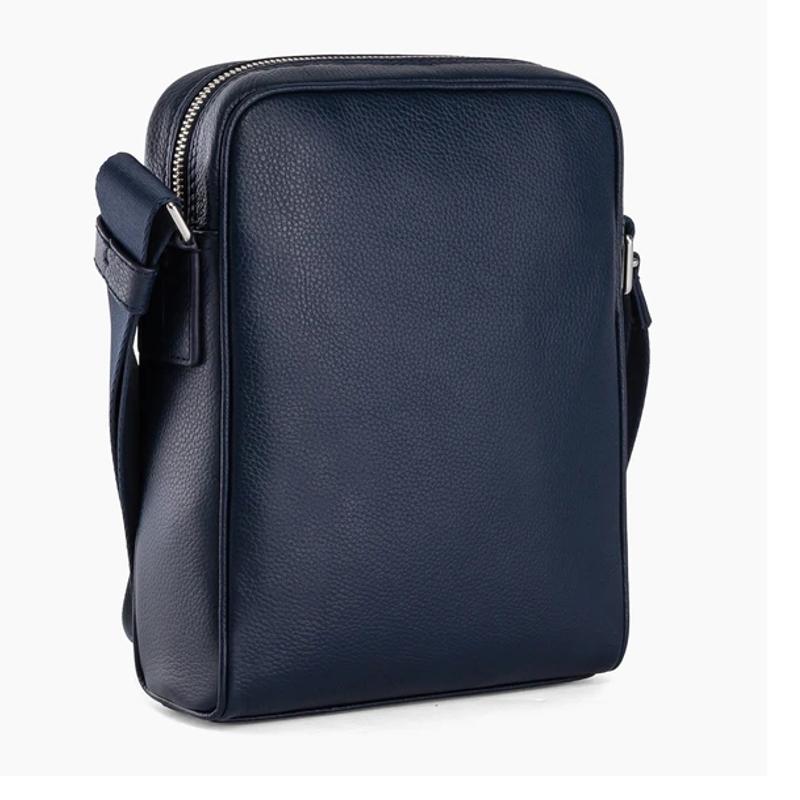 Sacoche Moyen Modèle Charles en cuir grainé  TCHA2210 - Bleu