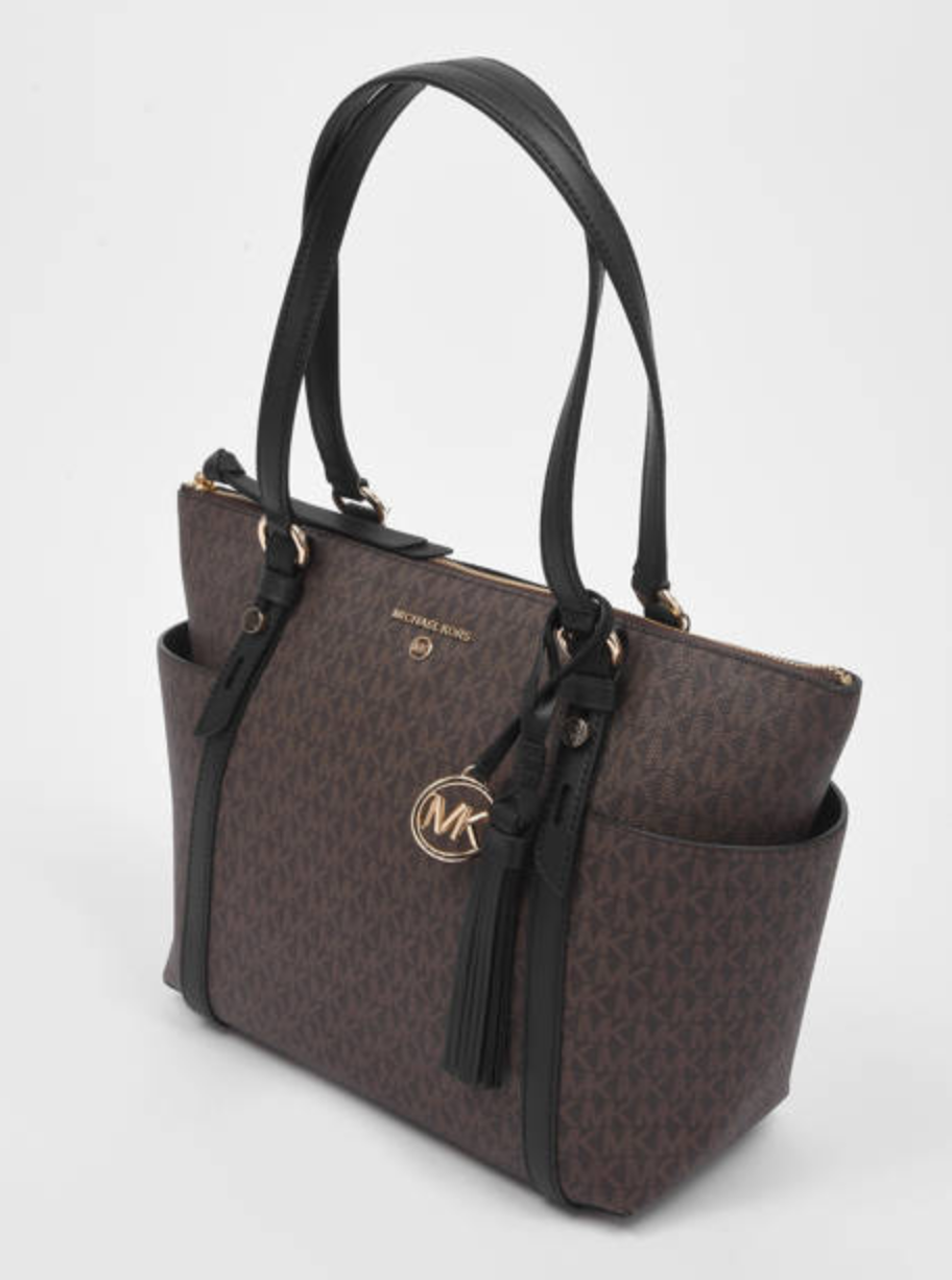 Marron Noir - MICHAEL KORS Grand cabas Sullivan à logo avec glissière supérieure Marron/Noir