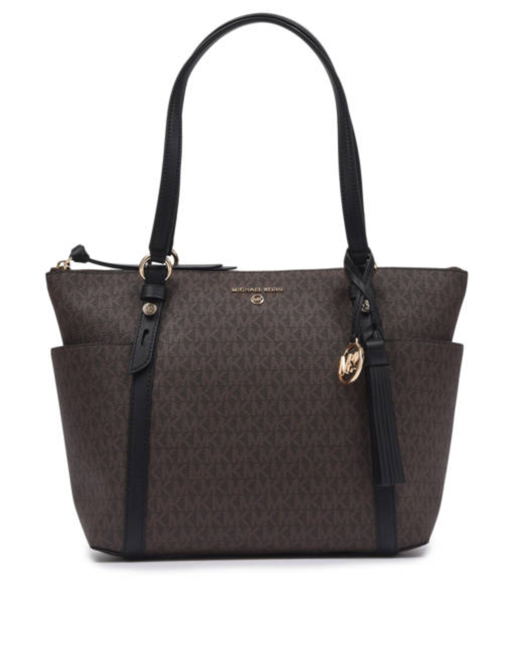 Marron Noir - Petit sac cabas Sullivan à logo avec glissière supérieure Marron/Noir