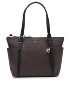 Marron Noir - Petit sac cabas Sullivan à logo avec glissière supérieure Marron/Noir