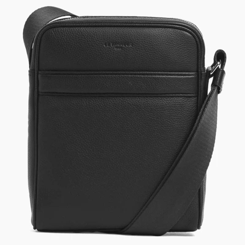 Petite Sacoche Charles en cuir grainé  TCHA2200 - Noir